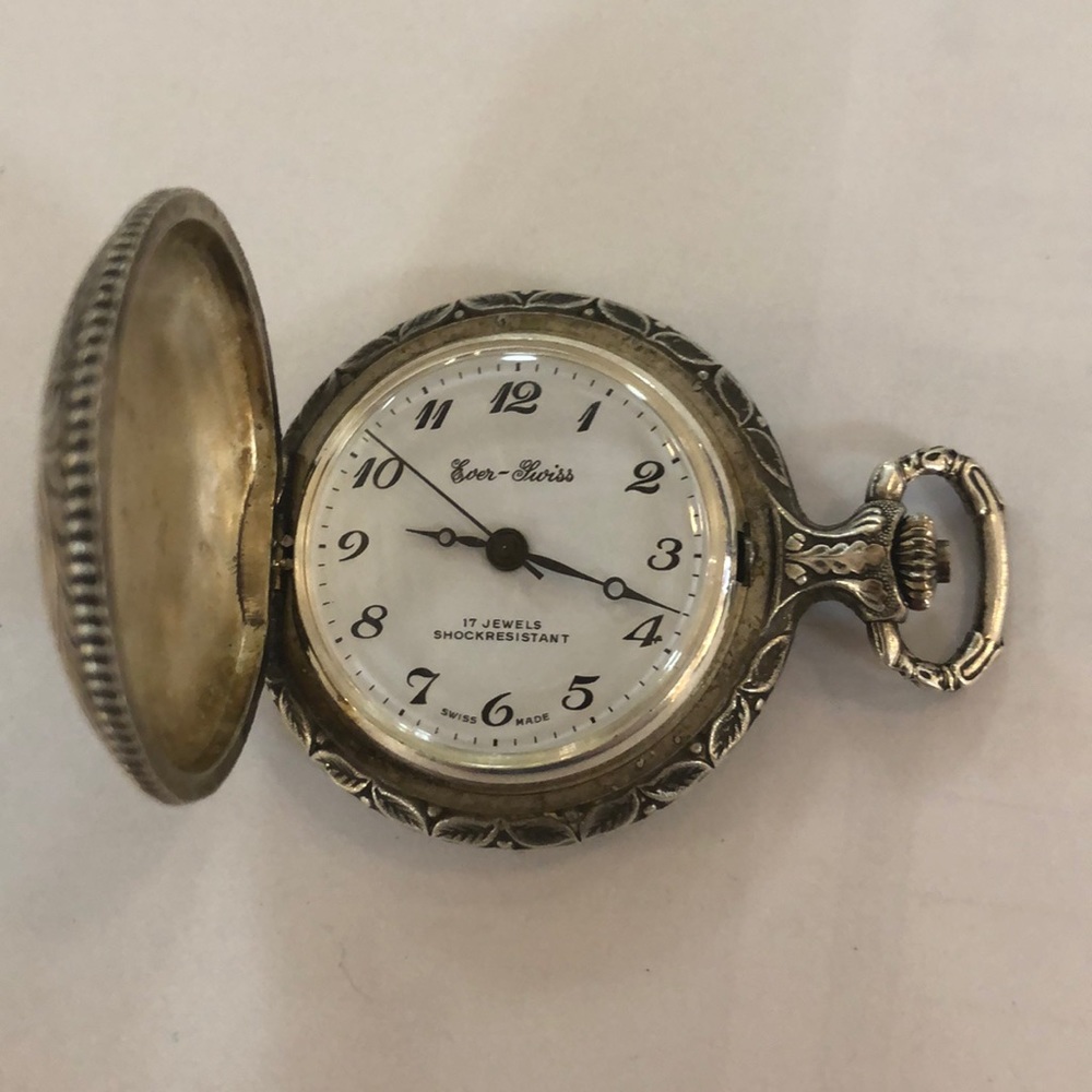 Ever-Swiss Antique Authentic Silver pocket watch